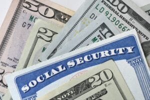 social security administration card with cash savings