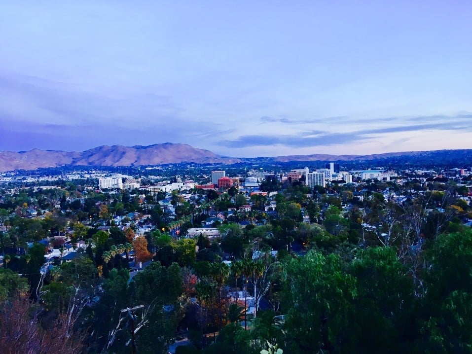 aerial view of riverside, CA - houses in Riverside