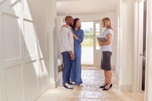 property manager talking with new renters